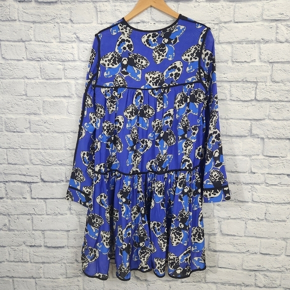 Anthropologie Dhruv Kapoor long-sleeve printed babydoll mini dress - Picture 4 of 9